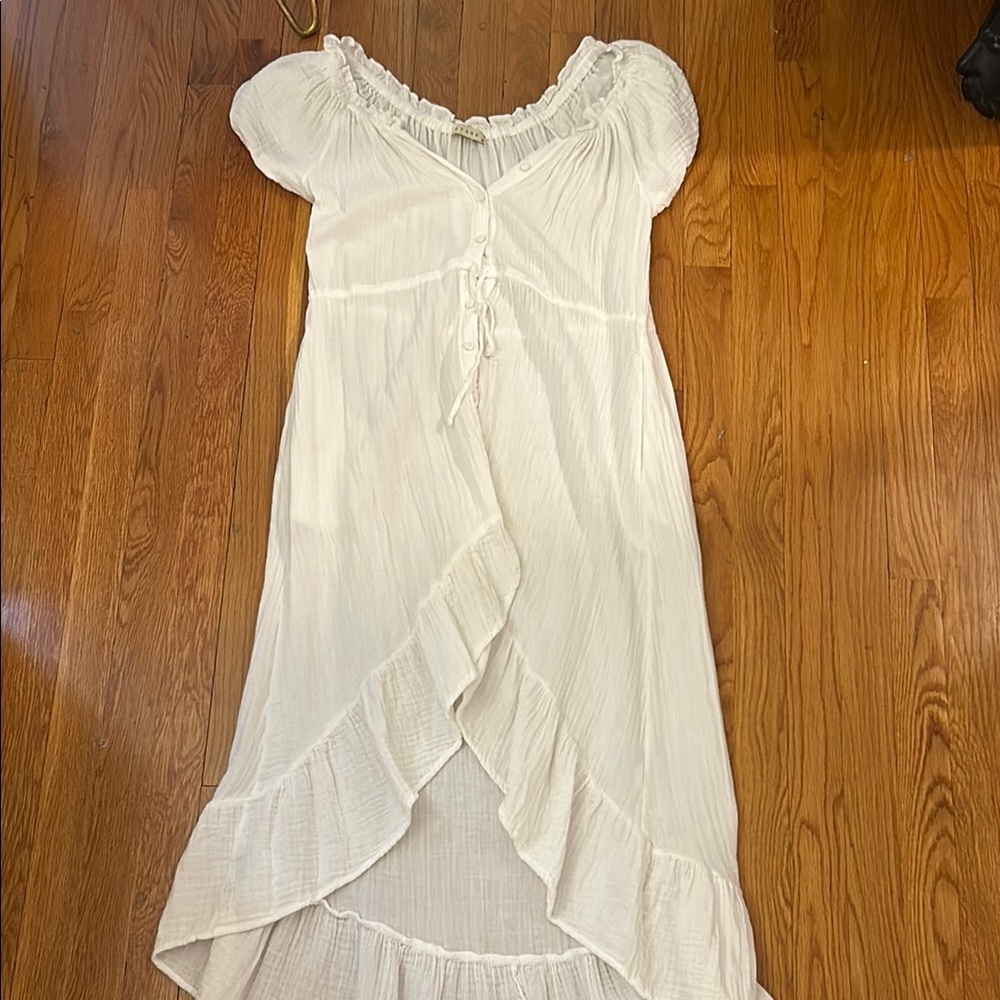 White Ruffled Maxi Dress